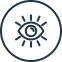 Eye icon with rays symbolizing continuous security monitoring and proactive risk identification